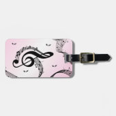 Klimaatroze G Clef Roze Bagagelabel (Voorkant horizontaal)