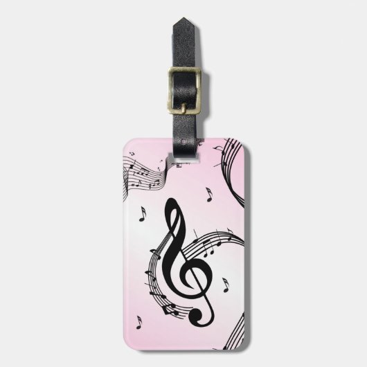 Klimaatroze G Clef Roze Bagagelabel (Voorkant verticaal)