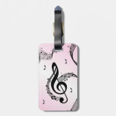 Klimaatroze G Clef Roze Bagagelabel (Achterkant verticaal)