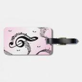 Klimaatroze G Clef Roze Bagagelabel (Achterkant horizontaal)