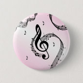 Klimaatroze G Clef Roze Ronde Button 5,7 Cm (Voorkant)