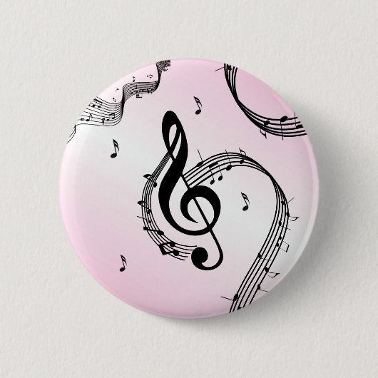 Klimaatroze G Clef Roze Ronde Button 5,7 Cm (Voorkant)