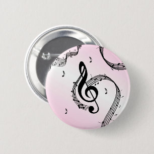 Klimaatroze G Clef Roze Ronde Button 5,7 Cm
