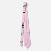 Klimaatroze G Clef Roze Stropdas (Achterkant)