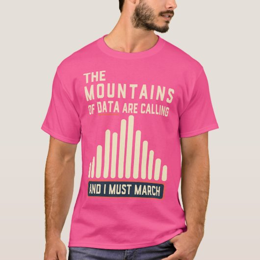 Klimaatstaking - De bergen van data roepen T-shirt (Voorkant)