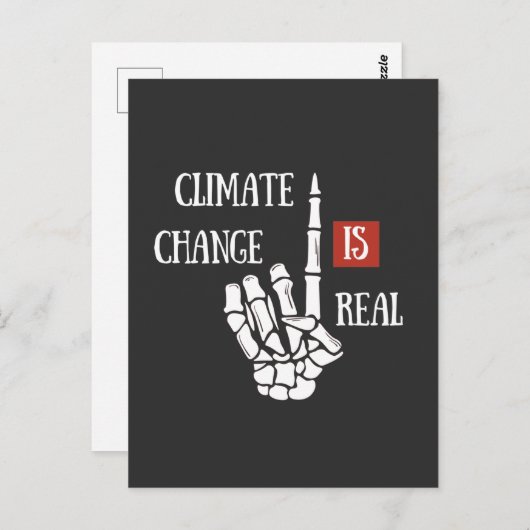 Klimaatuitdaging is echt milieubewustzijn briefkaart (Voorkant / Achterkant)