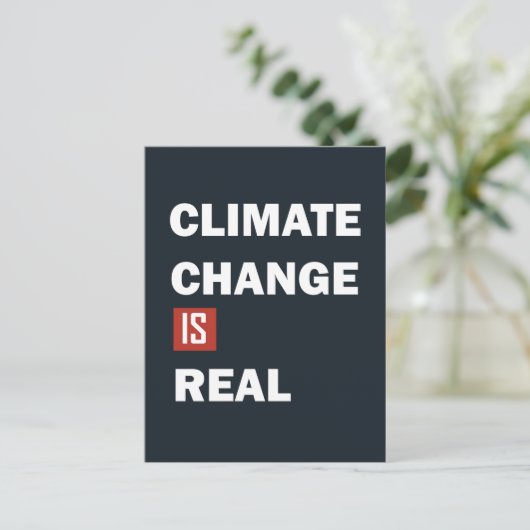 Klimaatuitdaging is echt milieubewustzijn briefkaart (Staand voorkant)