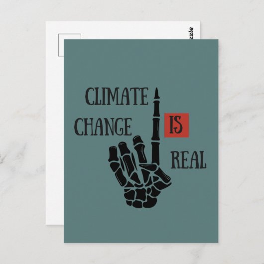 Klimaatuitdaging is echt milieubewustzijn briefkaart (Voorkant / Achterkant)