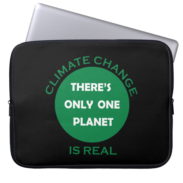 Klimaatuitdaging is echt milieubewustzijn laptop sleeve (Voorkant)