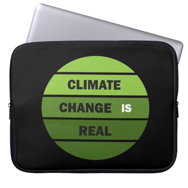 Klimaatuitdaging is echt milieubewustzijn laptop sleeve (Voorkant)