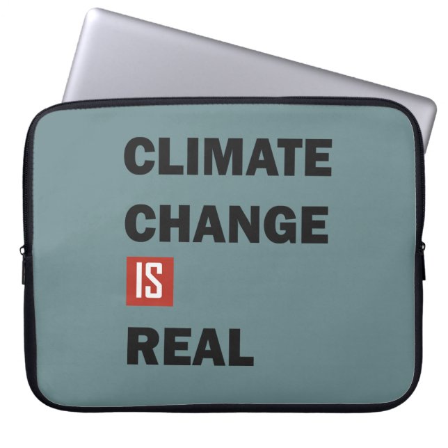 Klimaatuitdaging is echt milieubewustzijn laptop sleeve (Voorkant)