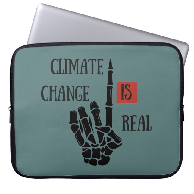 Klimaatuitdaging is echt milieubewustzijn laptop sleeve (Voorkant)