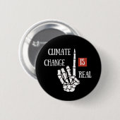 Klimaatuitdaging is echt milieubewustzijn ronde button 5,7 cm (Voorkant /achterkant)