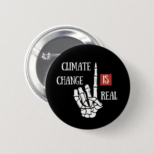 Klimaatuitdaging is echt milieubewustzijn ronde button 5,7 cm (Voorkant /achterkant)