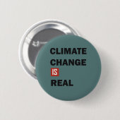 Klimaatuitdaging is echt milieubewustzijn ronde button 5,7 cm (Voorkant /achterkant)