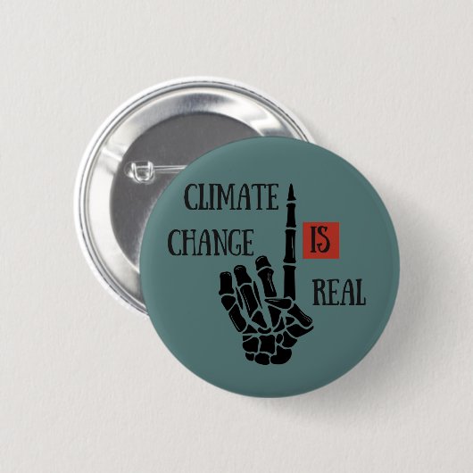 Klimaatuitdaging is echt milieubewustzijn ronde button 5,7 cm (Voorkant /achterkant)