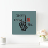 Klimaatuitdaging is echt milieubewustzijn vierkante klok (Huis)