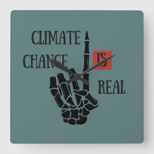 Klimaatuitdaging is echt milieubewustzijn vierkante klok (Voorkant)