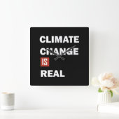 Klimaatuitdaging is echt milieubewustzijn vierkante klok (Huis)