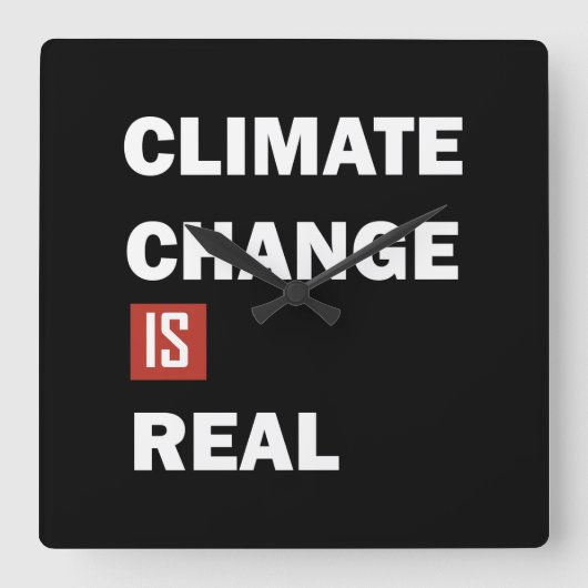 Klimaatuitdaging is echt milieubewustzijn vierkante klok (Voorkant)