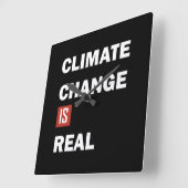 Klimaatuitdaging is echt milieubewustzijn vierkante klok (Hoek)