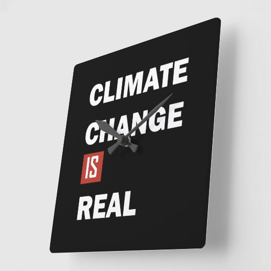 Klimaatuitdaging is echt milieubewustzijn vierkante klok (Hoek)