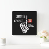 Klimaatuitdaging is echt milieubewustzijn vierkante klok (Huis)