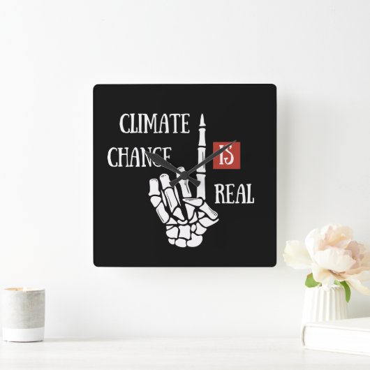 Klimaatuitdaging is echt milieubewustzijn vierkante klok (Huis)