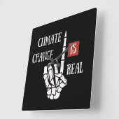 Klimaatuitdaging is echt milieubewustzijn vierkante klok (Hoek)