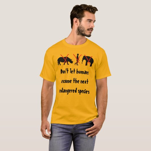 Klimaatverandering bedreigde diersoorten t-shirt (Voorkant volledig)