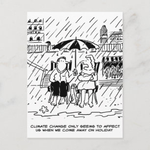 Klimaatverandering beïnvloedt een vakantie briefkaart