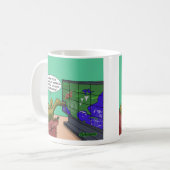 Klimaatverandering-dinosauriërs Parody-Cartoon Koffiemok (Voorkant links)