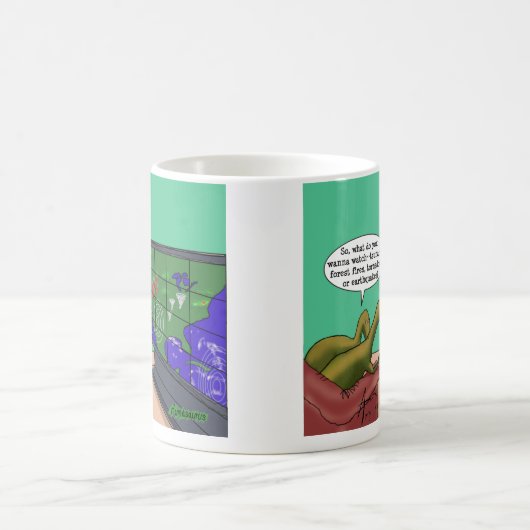 Klimaatverandering-dinosauriërs Parody-Cartoon Koffiemok (Center)