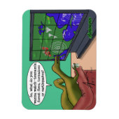 Klimaatverandering-dinosauriërs Parody-Cartoon Magneet (Verticaal)