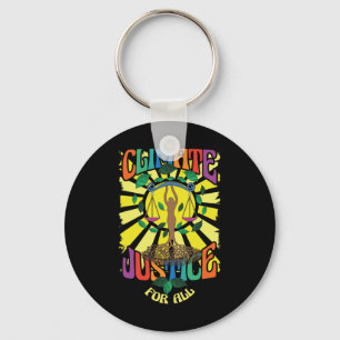 Klimaatverandering Earth Day Hippie Climate N Just Sleutelhanger