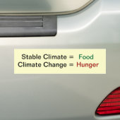 Klimaatverandering en voedsel bumpersticker (Op auto)
