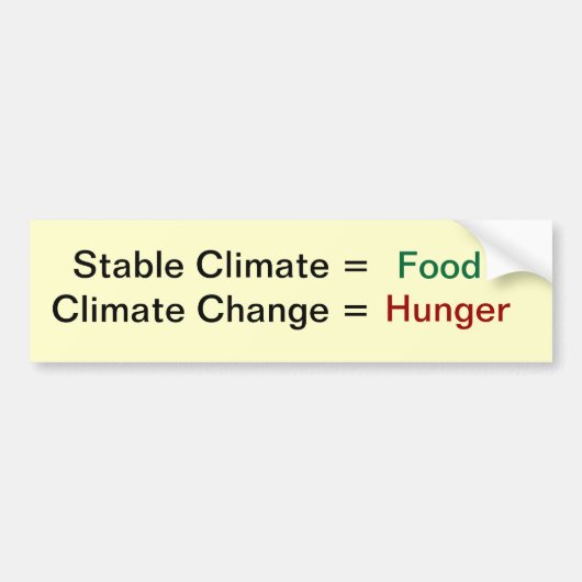Klimaatverandering en voedsel bumpersticker (Voorkant)