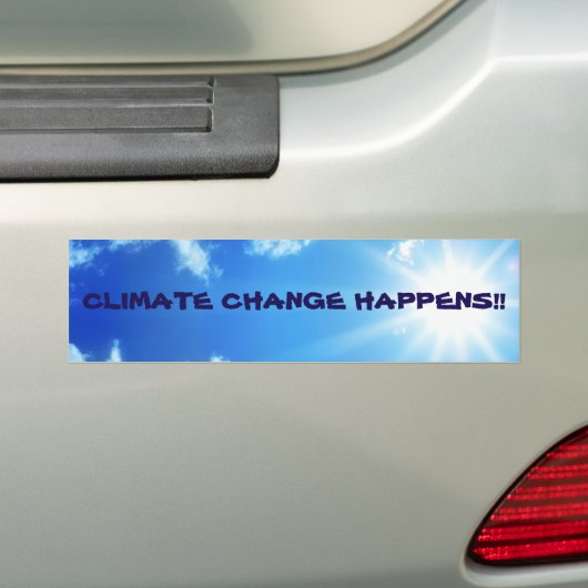 "Klimaatverandering gebeurt" Bumpersticker Sunny S (Op auto)