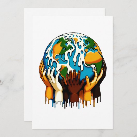 Klimaatverandering Global Unity Earth Design Feestdagenkaart (Voorkant / Achterkant)