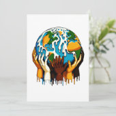 Klimaatverandering Global Unity Earth Design Feestdagenkaart (Staand voorkant)