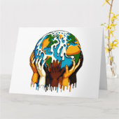 Klimaatverandering Global Unity Earth Design Kaart (Gele Bloem)