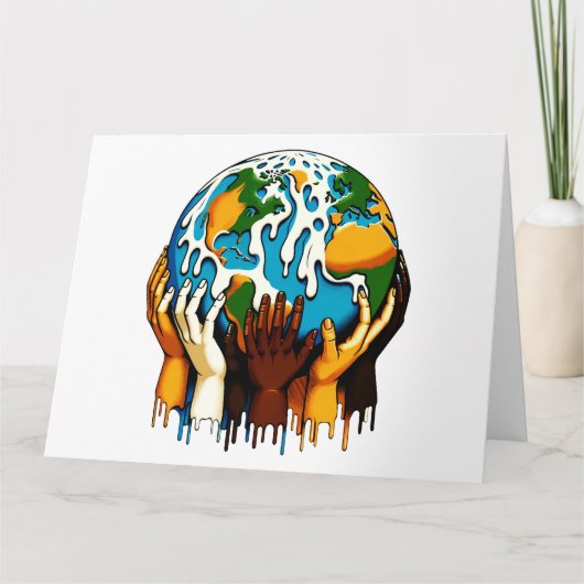 Klimaatverandering Global Unity Earth Design Kaart (Voorkant)