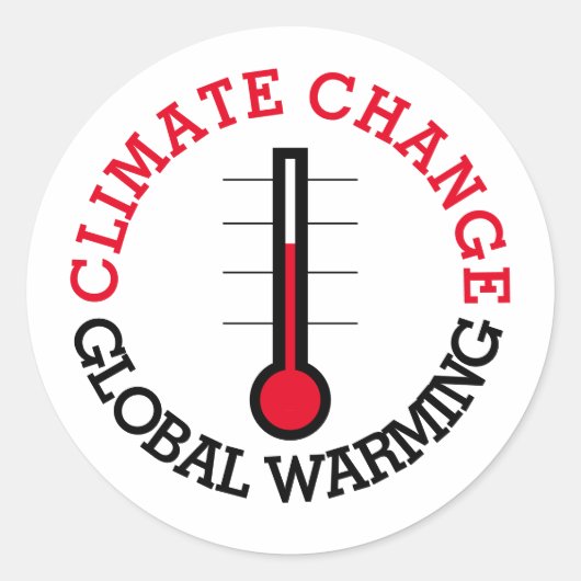 Klimaatverandering Global Warming temperatuurmeter Ronde Sticker (Voorkant)