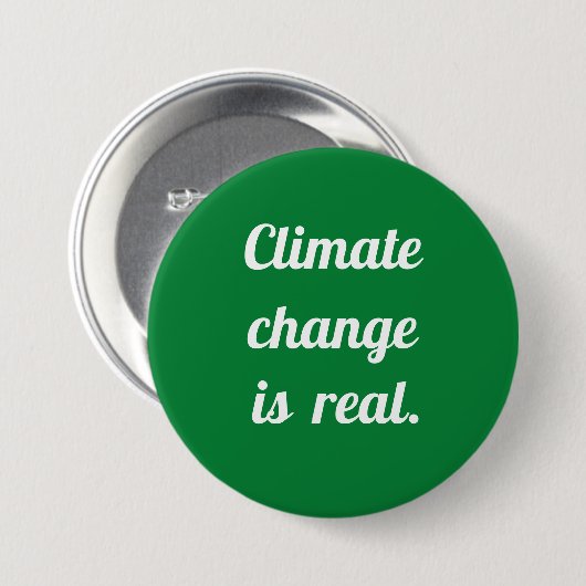 Klimaatverandering: Groene knop Ronde Button 7,6 Cm (Voorkant /achterkant)