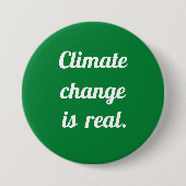 Klimaatverandering: Groene knop Ronde Button 7,6 Cm (Voorkant)