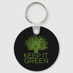 Klimaatverandering houdt het groen sparen de plane sleutelhanger