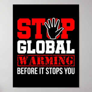 Klimaatverandering in klimaatverandering stoppen poster