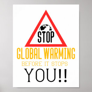 Klimaatverandering in klimaatverandering stoppen poster