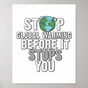 Klimaatverandering in klimaatverandering stoppen poster