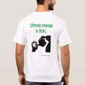 Klimaatverandering is ECHT - Bewustzijn T-Shirt (Achterkant)